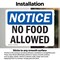 Signmission No Food Allowed, 5 in W x Rectangle, Vinyl Decal OS-2PACK-NS-D-35-L-14557 - alternate 2